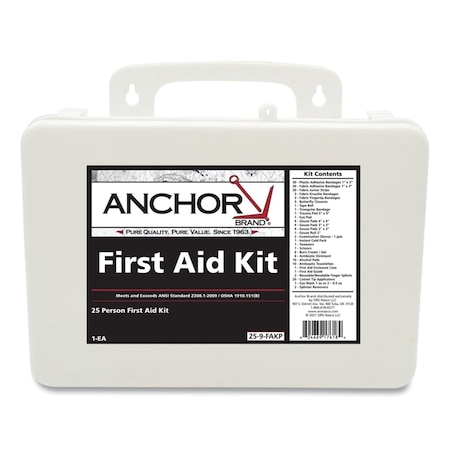 Exero 25 Person 2009 First Aid Kit, Plastic EX3696559